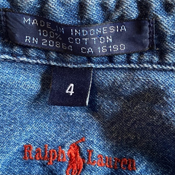Ralph Lauren Kids Long Sleeve Jean Shirt - Picture 5 of 5